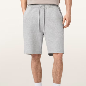 Shorts de sport pour homme en coton 100% léger, respirant, écologique, non tissé, à séchage rapide, avec cordon de serrage, couleur unie, décontracté - Product Image 1