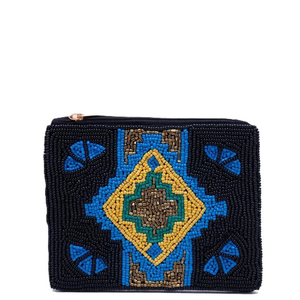 Seed Bead Embroidered <b>square</b> Shape Coin Pouch with Colorful Embroidery Handmade Customizable Size Zipper Closure - Product Image 4