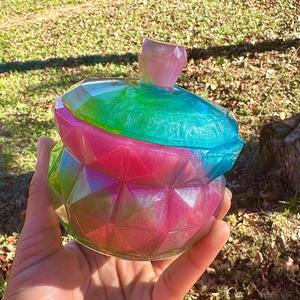 Caja de Joyería de Resina Floral Hecha a Mano de Lujo, Organizador Decorativo para Guardar Objetos Pequeños, Contenedor de Joyería de Resina Personalizado para Regalo - Product Image 2