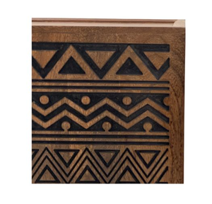 Modern Solid Wood <b>Console</b> <b>Table</b> Geometric Pattern Wooden Side Cabinet Accent Storage Showcase <b>for</b> Living Room <b>Entry</b> - Product Image 4