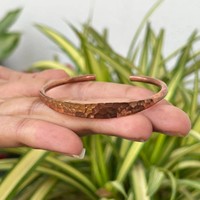 Nuevo Brazalete Ajustable de Cobre Puro Pulido, Diseño Moderno para Mujer/Hombre, Hecho a Mano, Apilable, No Tóxico, Personalizable