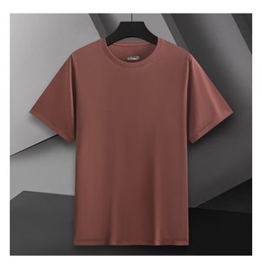 T-shirt en coton uni 180g avec logo personnalisé OEM, sérigraphié, en coton Spandex, manches courtes, couleur unie, effet porcelaine glacée - Product Image 4