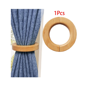 Wood Curtain <b>Tie</b> <b>Backs</b> New Look Wooden Color Round Shape and Restaurants Curtain Decorative Ticback Curtain Clip - Product Image 6