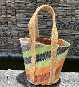 Sac fourre-tout de plage tendance 2026 de haute qualité, grand format, réutilisable, en jute et coton, personnalisé, durable, pour femmes, avec lettres - Product Image 1