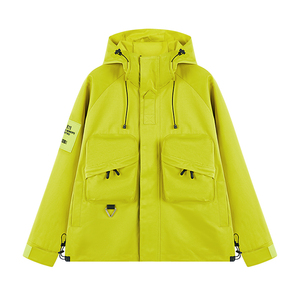 Chaqueta para Hombre con Logotipo Personalizado, Chaqueta Cortavientos de Primavera para Hombre, Chaqueta Cortavientos con Capucha y Cierre Completo, Chaqueta Cortavientos Multibolsillos - Product Image 1