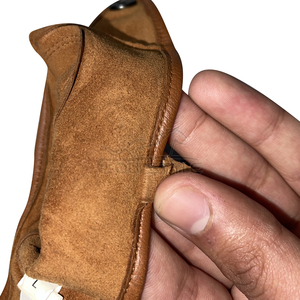 <b>Brown</b> <b>Leather</b> Driving <b>Gloves</b> Soft Cow Aniline Unlined Perforated Breathable Grip Outdoor Classic Fashion <b>Mens</b> Driving <b>Gloves</b> - Product Image 5