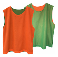 Gilet d'entraînement réversible en mesh pour homme, orange et vert, couleur unie, sans manches, respirant, maillot de sport pour adulte, été, toutes saisons