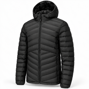 Chaqueta de plumón para hombre, informal, con cuello alto, de nailon, transpirable, gruesa, cortavientos, con capucha, para invierno, para actividades al aire libre, con relleno, al por mayor, OEM - Product Image 4