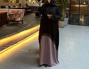 2026 Dubai Style Vintage Sequined Handmade Breathable Polyester Abaya Women's Saudi Arabian Lightweight Long Sleeve Maxi Length - Product Image 1