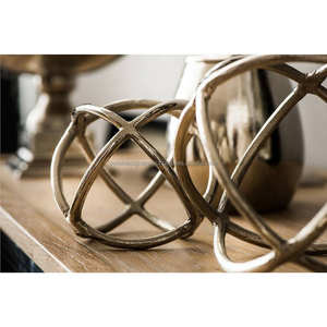 2 Sculptures boule de Bronze, ensemble de figurines décoratives pour la maison bureau, salon, Table de décoration, articles cadeaux disponibles en différentes couleurs - Product Image 4