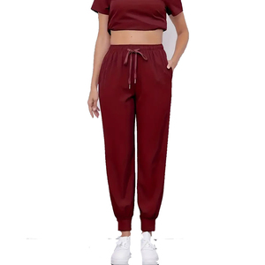 Pantalon Harem Homme Couleur Unie Taille Élastique Cordon de Serrage Décontracté Joggers Automne Tricoté Coton Spandex Respirant Mi-Épais - Product Image 2