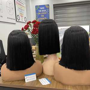 MEGA SOLDES 100% Cheveux Humains Vietnamiens Extensions Lisses 8-12 Pouces Perruque à Capuchon Double Trame Prix de Gros Sans Nœuds - Product Image 2