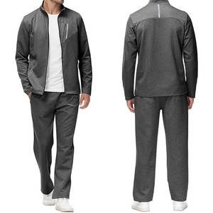 Ensemble de survêtements pour hommes, manches longues, décontracté, fermeture éclair intégrale, tenue de sport pour hommes, 2 pièces, confortable et léger - Product Image 4