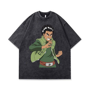 T-shirt noir surdimensionné pour homme, col rond, manches courtes, jersey de coton lavé, couleur unie, coupe décontractée, style classique - Product Image 3