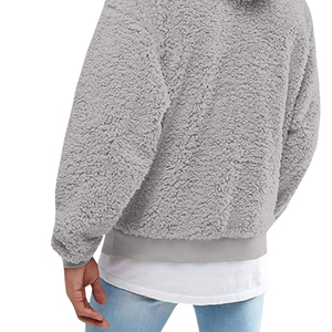 Custom Sherpa Fleece <b>Hoodie</b> for <b>Men</b> Oversized Pullover <b>Thick</b> Warm Fabric Kangaroo Pocket Reasonable Price Wholesale - Product Image 4