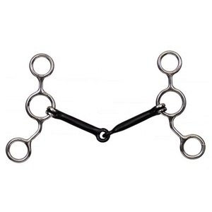 Bocado de Acero Inoxidable TOUGH TACK con Anillo en D y Boquilla con Rodillo para Caballos - Product Image 2