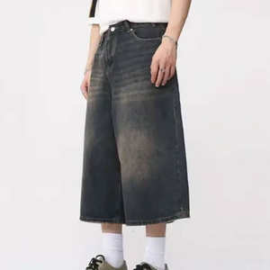 Men's Vintage Embroidered Distress Ripped Denim Short <b>Pants</b> Casual Outdoor Fashion Summer Wear - Product Image 3