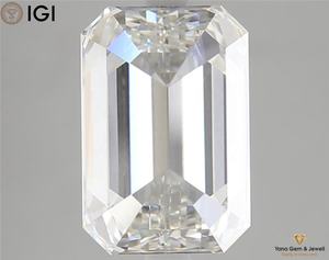 Diamant Solitaire de 5,05 carats, taille émeraude, cultivé en laboratoire CVD, 11,86 mm, couleur G, pureté VVS2, haute clarté, certifié IGI, bijoux fins - Product Image 3