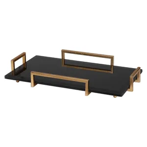 Bandeja Decorativa Moderna de Metal para la Industria Hotelera de Lujo y Colección de Suministros para Restaurantes, Bandeja de Cerámica Estilo Antiguo para - Product Image 1
