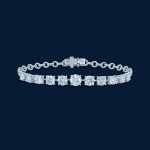 Pulsera de Cadena de Tenis Solitario Redonda de Lujo de la Mejor Calidad para Mujer, Chapada en Oro, con Diamantes Certificados por IGI de 3.59ct, en Oferta - Product Image 2