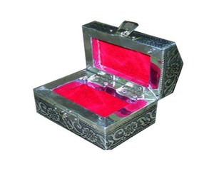Handcrafted Minakari Metal Jewelry <b>Box</b> with Ring Organizer <b>Storage</b> Case with Velvet Interior Gift <b>Box</b> decorating HUT SHAPE - Product Image 3