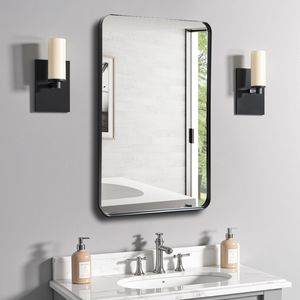 Specchio da Parete Rettangolare Moderno 60x90 cm, Cornice Profonda in Metallo Nero per Camera da Letto, Soggiorno, Ingresso - Specchio Decorativo da Parete - Product Image 3