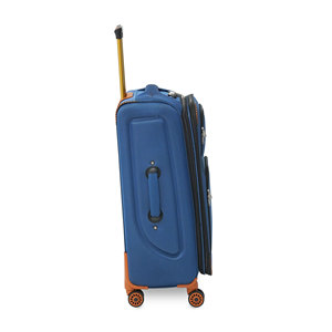 Blue Polyester Luggage With 4 <b>Wheels</b> Soft Handle Zipper Closure Lightweight Travel <b>Suitcase</b> Modern Design Unisex - Product Image 2
