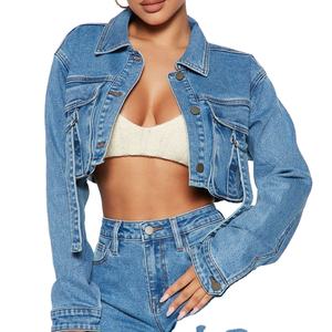 Chaquetas vaqueras de alta calidad al por mayor de último diseño para mujer, ropa informal, nuevas chaquetas vaqueras transpirables y conjunto de vaqueros OEM 2026 - Product Image 5