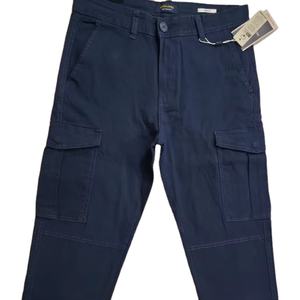 Pantalon Cargo décontracté en toile légère avec plusieurs poches Pantalon droit taille moyenne grande taille pour hommes pour l'été - Product Image 2