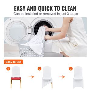 Coprisedie Universali in Spandex Pieghevoli, Metallizzati, Rimovibili, Lavabili, Protettivi, Elasticizzati per Matrimoni e Feste - Product Image 3