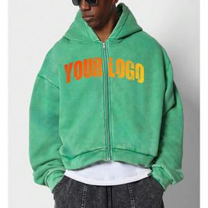 Sudadera con Capucha Oversize de Algodón 100% de Alta Calidad, Gruesa y Sólida, Estilo Hip Hop, Verde Claro, para Invierno - Product Image 4