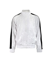 Traje de terciopelo con cremallera para hombre, traje ajustado con raya lateral, cierre frontal, 2 piezas - Product Image 4