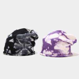 Custom Winter Acrylic Beanie Fashionable Outdoor Streetwear with Embroidered Logo <b>Tie</b>-Dye Puff Printing Common Fabric Feature - Product Image 4