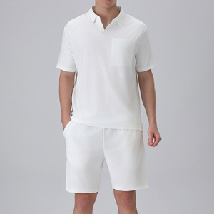 ชุดเซ็ตเสื้อผ้าผู้ชายแบบกำหนดเอง พร้อมโลโก้สั่งทำ ชุดสองชิ้นเข้าชุดสำหรับฤดูร้อน ชุดเซ็ตเสื้อผ้าผู้ชายสองชิ้นแบบสบายๆ - Product Image 1