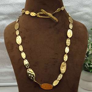 Golden Statement Necklace Women Long Layered Chain Minimalist Bohemian Jewelry | Everyday Elegant Gift for Her - Product Image 1