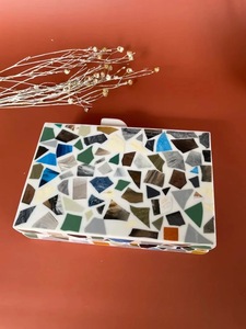 Mosaïque en résine, bijoux en résine à motifs, artisanat artistique en résine pour la maison, pochette en résine pour la décoration intérieure, pochette en résine à motif bois - Product Image 4