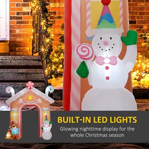 10FT <b>Giant</b> LED-Lit <b>Inflatable</b> Candy House Archway Christmas Blow-Up for Indoor & Outdoor Yard Decor for <b>Holiday</b> Season - Product Image 4