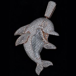 Nuevo Diseño Colgante de Moissanita Shark para Hombre, Joyería Chapada en Oro S925, Pasa Prueba de Diamante, Estilo Hip Hop Personalizado con Garras Certificadas - Product Image 1