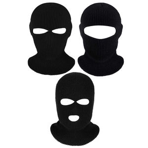 Pasamontañas de punto unisex con 3 orificios, cubrecara transpirable, impermeable, ajustable, cortavientos, gorro tipo bandana completa para exteriores - Product Image 1