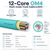 Kabel Serat Optik Multimode OM4 12 Inti untuk Dalam Ruangan dengan Jaket LSZH untuk Kabelan Inti Pusat Data