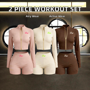 Women Shorts Set <b>Workout</b> 2026 Summer <b>Jacket</b> Jogger Women Clothing Fitness 3 Piece Set Active Wear Women Tracksuits Set - Product Image 3