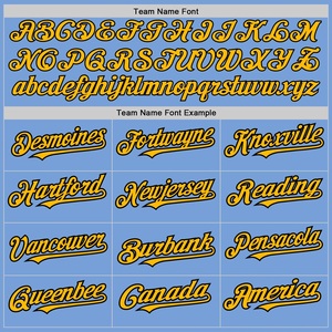 Jersey de Béisbol Azul Cielo y Dorado Más Vendido, 100% Poliéster, Malla Bird Eye, Botones Completos, Logotipo Personalizado, Nombre del Equipo, Número del Jugador - Product Image 4