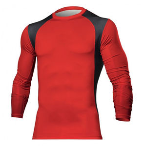 Maillot de compression anti-UV respirant pour homme, manches courtes, séchage rapide, UPF, idéal pour le BJJ et le fitness, qualité économique avec OE. - Product Image 5