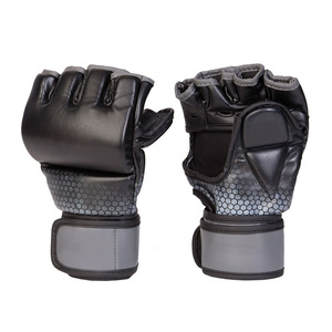 Leather MMA Gloves with Hand Grip Adult MMA Boxing Gloves HOOK & Loop Closure - Product Image 4