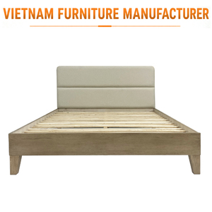 Fabricante de Muebles Hechos en Vietnam, Camas de Madera de Roble Macizo, Estructura de Cama de Plataforma de Madera Natural Ecológica, Muebles Minimalistas para Dormitorio - Product Image 1