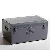 Boîte de rangement en métal jaune de haute qualité, rectangulaire, avec couvercle à charnières, 1 couche, pour articles divers, coffre de rangement d'angle
