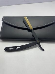 Black Straight <b>Razor</b> <b>Single</b> <b>Blade</b> Folding Barber <b>Razor</b> Stainless Steel Face & Body Shaving Tool Custom Logo Outdoor - Product Image 3