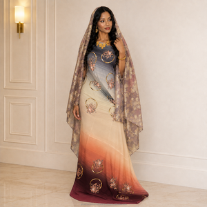 Tissu floral imprimé numérique 100 % polyester de luxe violet et blanc, style Dirac suisse, élégant pour mariage et fêtes, textile africain - Product Image 6