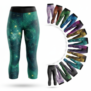 Leggings de yoga capri imprimés personnalisés, taille haute, extensibles, pour la gym, la course et l'entraînement, coupe ajustée, décontractés – Meilleures ventes - Product Image 1