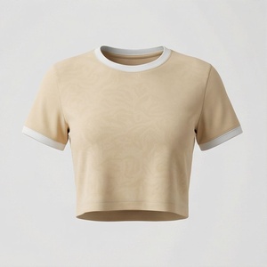 Top Corto de Algodón Personalizado para Mujer, Transpirable, con Ombligo Expuesto, Bajo sin Rematar, Estilo Urbano, para Fitness, Gimnasio, Entrenamiento, Ropa Deportiva - Product Image 1